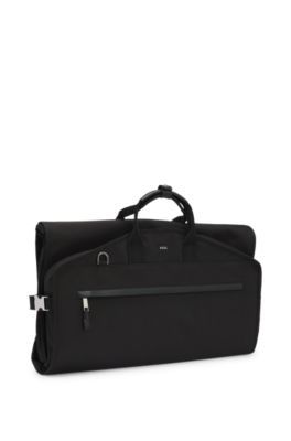 Portatrajes con apliques de piel, Negro