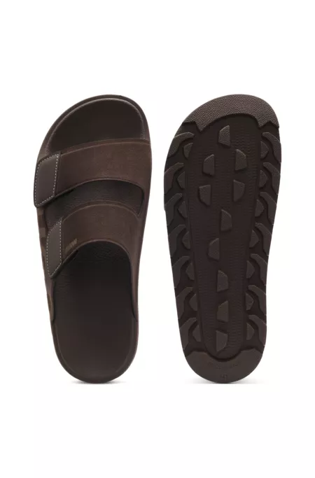 Faux-suede slides with logo detailing