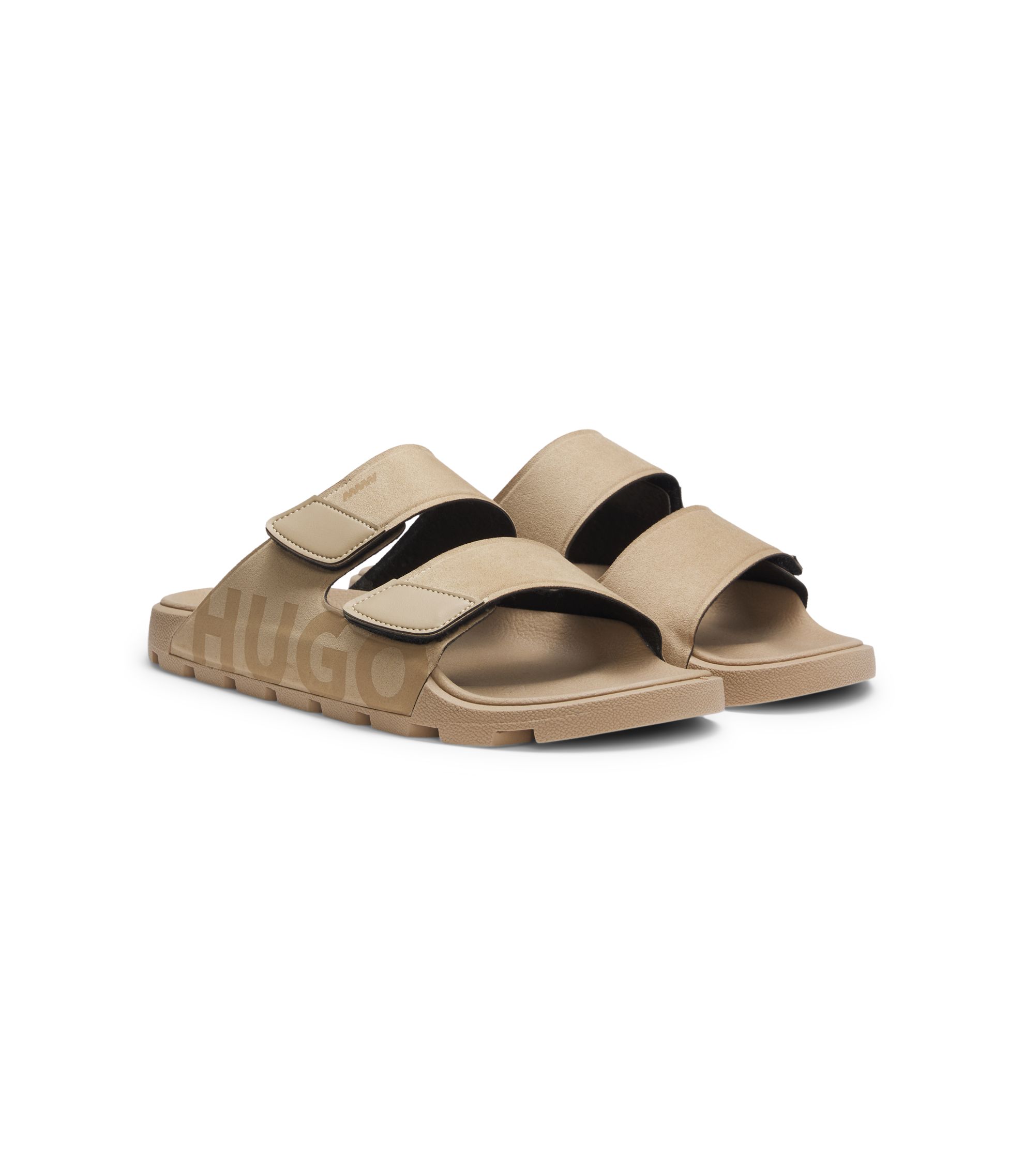 Hugo Boss 50474973 Titanium-R Slid_rb Men\'s Clogs Sandals Beige Slider Shoes 7 BOSS - BOSS & NBA slides with collaborative branding - Light  main image 4
