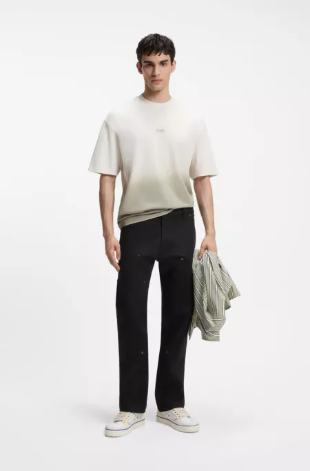 Regular-fit pants in stretch-cotton canvas