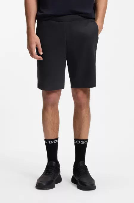 Logo-embroidered shorts in cotton-blend pique jersey
