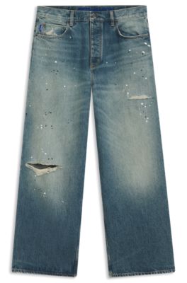 Jeans loose fit de denim de algod&oacute;n pesado, Azul oscuro