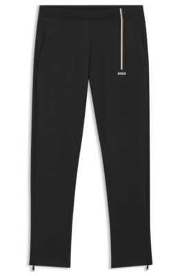 Active track pants in thermoregulating stretch gabardine, Black