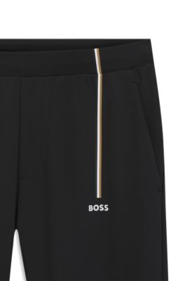 Active track pants in thermoregulating stretch gabardine, Black