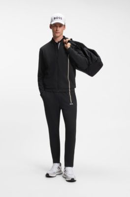 Active track pants in thermoregulating stretch gabardine, Black