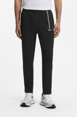 Active track pants in thermoregulating stretch gabardine, Black