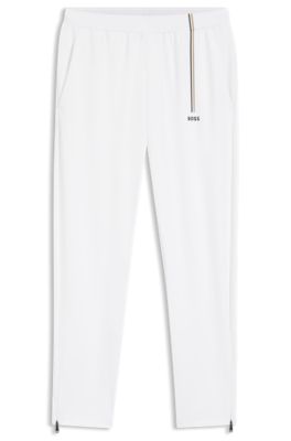 Active track pants in thermoregulating stretch gabardine, White