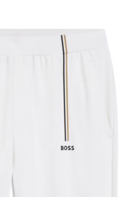 Active track pants in thermoregulating stretch gabardine, White
