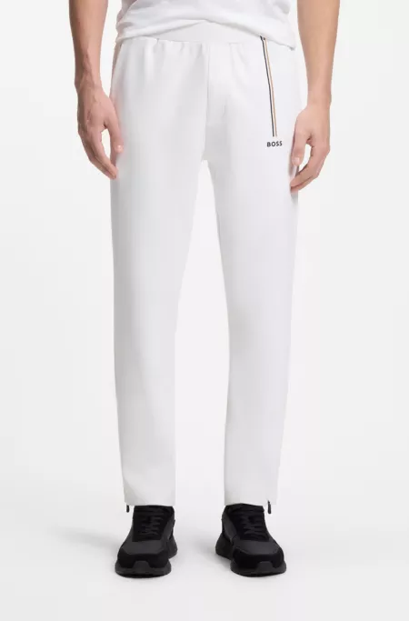 Active track pants in thermoregulating stretch gabardine