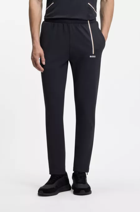 Active track pants in thermoregulating stretch gabardine