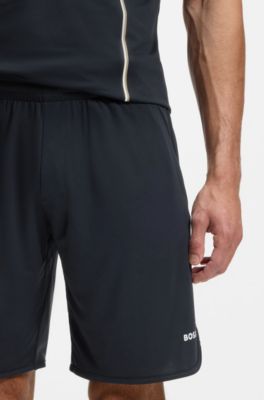 Active Stretch-fabric shorts with mesh pocket bags, Dark Blue