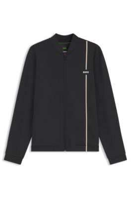 Active zip-up sweatshirt with moisture management, Black