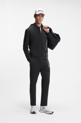Active zip-up sweatshirt with moisture management, Black
