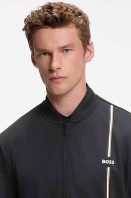 Active zip-up sweatshirt with moisture management, Black