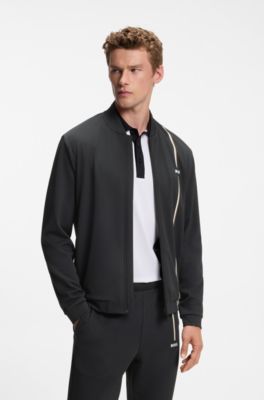Active zip-up sweatshirt with moisture management, Black