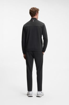 Active zip-up sweatshirt with moisture management, Black