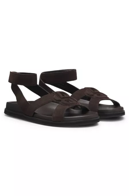 Suede sandals with Double B monogram