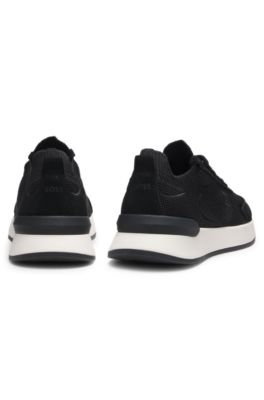 Deportivas tipo calcet&iacute;n con monograma Double&nbsp;B, Negro