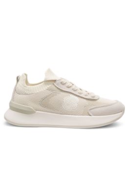 Deportivas tipo calcet&iacute;n con monograma Double&nbsp;B, Blanco