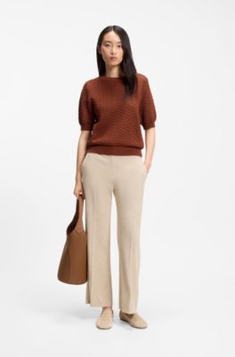 Sac seau en cuir avec logo m&eacute;tallique, Marron