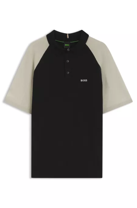 Active color-blocked knit polo