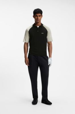 Active polo de punto con bloques de color, Negro