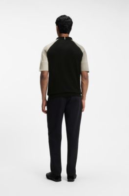 Active polo de punto con bloques de color, Negro