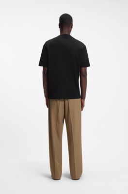 Relaxed-fit T-shirt in cotton with artwork and logo, Black