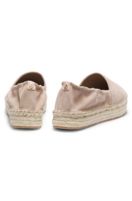Suede espadrilles with jute midsole, Pink
