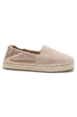Suede espadrilles with jute midsole, Pink