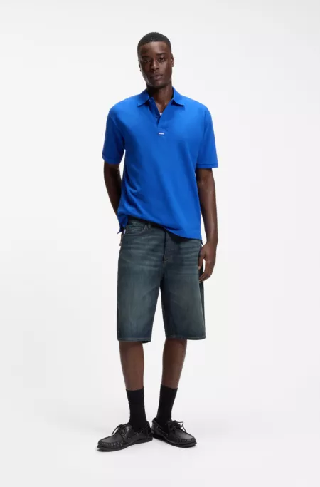 Straight-fit shorts in broken twill fabric