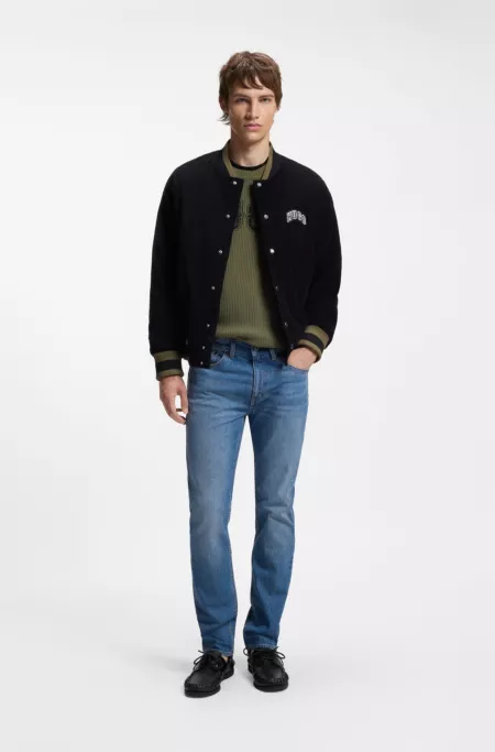 Slim-fit jeans in stretch bright blue denim
