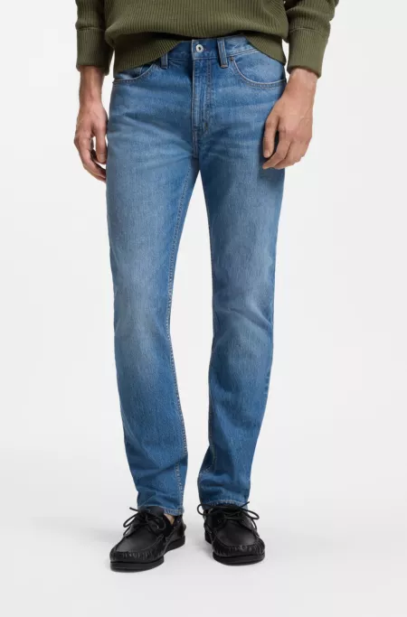 Slim-fit jeans in stretch bright blue denim