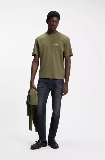 Extra-slim-fit jeans in dark-blue stretch cotton