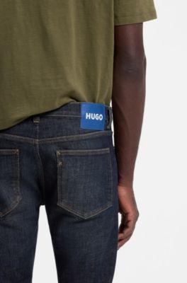 Extra-slim-fit jeans in dark-blue stretch cotton, Dark Blue