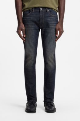 Extra-slim-fit jeans in dark-blue stretch cotton, Dark Blue