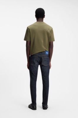 Jean Extra Slim en coton stretch bleu fonc&eacute; , Bleu fonc&eacute;