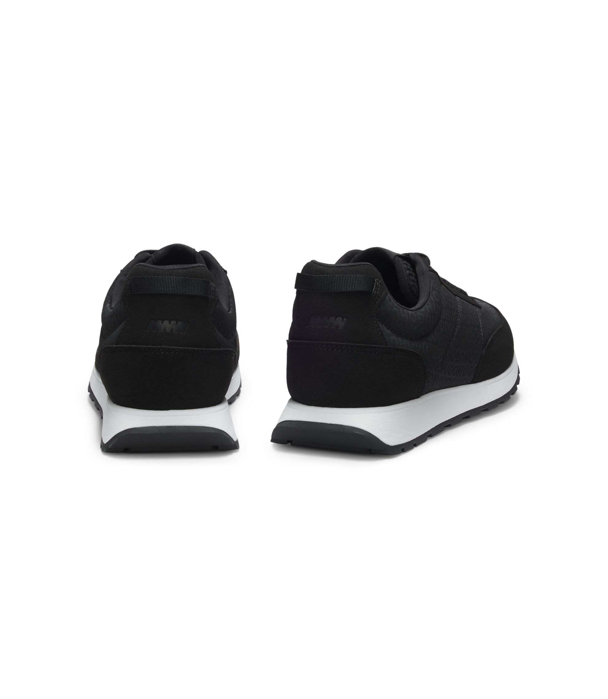 HUGO - Running-inspired trainers with monogram-jacquard uppers - Black