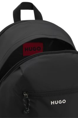 Mochila con logo en contraste, Negro