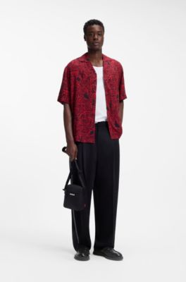 Bolso de bandolera con logo en contraste, Negro