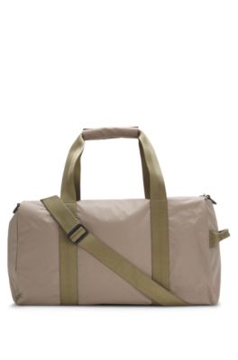 Holdall with silicone-print logo, Light Brown