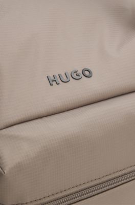 Holdall with silicone-print logo, Light Brown