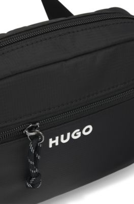 Crossbody bag with contrast logo print, Black