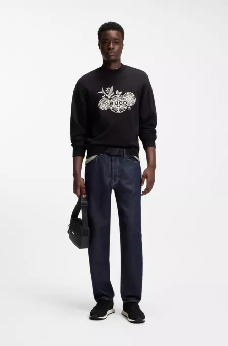 Crossbody bag with contrast logo print