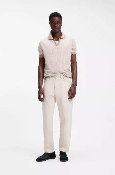 Mixed-material trainers with open mesh