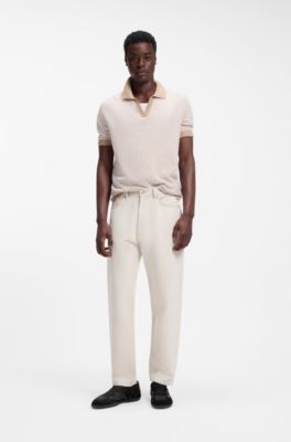 Mixed-material trainers with open mesh, Black