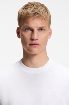 Camiseta regular fit de algod&oacute;n con motivo deportivo, Blanco