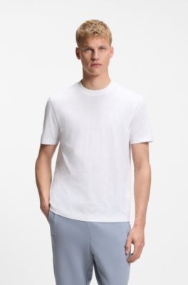 Camiseta regular fit de algod&oacute;n con motivo deportivo, Blanco
