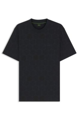 Camiseta regular fit de algod&oacute;n con motivo deportivo, Azul oscuro