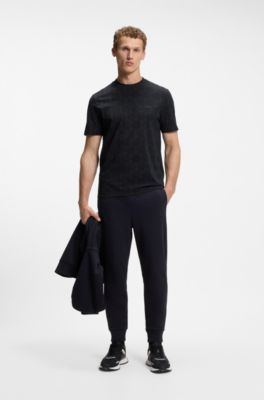 Camiseta regular fit de algod&oacute;n con motivo deportivo, Azul oscuro